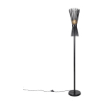 QAZQA - BROOM - LAMPADAIRE - 1 LUMIÈRE - H 156 CM - NOIR - MODERNE - ÉCLAIRAGE INTÉRIEUR - SALON I CHAMBRE I CUISINE I SALLE À MANGER - NOIR