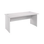 BUREAU DROIT EVOLUTION - L. 160 X P. 80 CM - PLATEAU 'BLANC' - PIEDS PLEINS 'BLANC'.