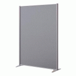 CLOISON B-ZEN DE SÉPARATION PLEINE TISSU BONDAI GRIS - H 160 X L 122 CM CADRE GRIS ARGENT -SANS PIED