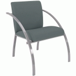 FAUTEUIL EVA 1 PLACE ENDUIT PVC CENDRE PIED GRIS ALU - GGI