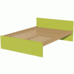 LIT TÊTE ET PIED DROIT SOMMIER À LATTES 140X190CM IDENTITÉ ARGENT/VERT - MANUTAN COLLECTIVITÉS