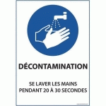 PANNEAU -SE LAVER LES MAINS PENDANT 20 À 30 SEC-A4 PVC