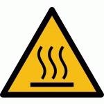 PICTOGRAMME DE DANGER ISO EN 7010 - SURFACE CHAUDE - W017  - PVC - 100 - LOT DE 3