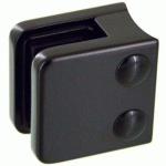 PINCES À VERRE CARRÉ 45X45 MM POUR GARDE-CORPS – SUPPORT ARRONDI – ZAMAK NOIR DESIGN PRODUCTION