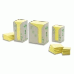 POST-IT RECYCLES - 76 X 127 MM - 100 FEUILLES - TOUR 16 BLOCS - COLORIS JAUNE