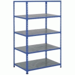 RAYONNAGE RAPID 2 5 TABLETTES METAL 1980X915X610 BLEU