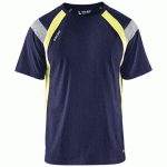 T-SHIRT MARINE/JAUNE FLUORESCENT TAILLE XXL - BLAKLADER