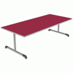 TABLE BANDANA 180X80 T2 DL STRAT POLYURÉTH. CERISE GRIS/9006 - MOBIDECOR