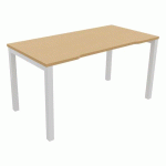 BUREAU ASTRO ARCHE DROIT ÉCHANCRÉ 140 X 70 HÊTRE/BLANC - BURONOMIC