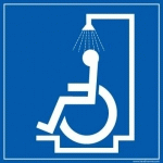 LOT DE 2 - PANNEAU DOUCHE PICTO PMR - 250 X 250 - PVC