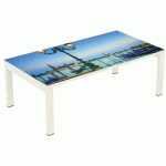 TABLE BASSE EASY OFFICE 114X60 CM PIED BLANC PLATEAU LAGUNE - MANUTAN COLLECTIVITÉS