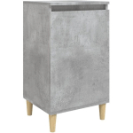 TABLE DE CHEVET GRIS BÉTON 40X35X70 CM BOIS D'INGÉNIERIE