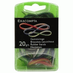 BOÎTE DE BRACELETS CAOUTCHOUC 20G - COULEURS ASSORTIES - LOT DE 10