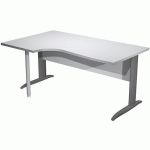 BUREAU GAUCHE PIEDS L MÉTAL FAST 160CM GRIS ANTHRACITE