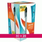 PACK DE 80 STYLOS BILLE PAPERMATE INKJOY 100 RÉTRACTABLES + 20 OFFERTS - NOIR