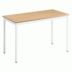 TABLE DE BUREAU MULTI-USAGE ÉCO CHÊNE CLAIR L 120 X P 60 CM PIÈTEMENT BLANC