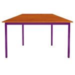 TABLE MODULAIRE DOMINO TRAPÈZE - L. 120 X P. 60 CM - PLATEAU TECK - PIEDS PRUNE