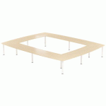 TABLE RÉUNION ATEM 500 X 400 CM PIED ROND BLANC /CHÊNE CLAIR - MBA