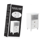 40 30 63 CM ARMOIRE BLANCHE SIMPLE ET MODERNE, PEINTURE EN AÉROSOL MDF, JAMBES HAUTES, DEUX TIROIRS, TABLE DE CHEVET