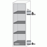 ARMOIRE SÉCURITÉ S-CLASSIC-90 S90.196.060.WDAS JAUNE