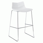 LOT DE 2 - TABOURET HAUT KLASS BLANC - PIEDS CHROMÉ