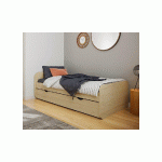 PACK LIT GIGOGNE LANAI + 2 MATELAS  BOIS NATUREL 90X200 CM/OPT:MATELAS ELBE HD