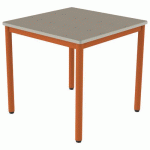 TABLE CARÉLIE 80X80 T6 STR POLY. ÉRABLE GOTLAND BEIGE/PAPAYE - MOBIDECOR