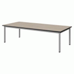 TABLE MALIBU 180X80 T1 4P STRA ANTIB ACACIA/NOIR GRIS 9006