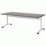 TABLE MALIBU 180X80 T4 DL STRA BÉTON F186/NOIR BLC 9016