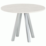 TABLE RÉUNION EVAN Ø 100 CM PIED ALU PLATEAU PIN - MBA