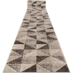 TAPIS DE COULOIR FEEL 5672/15055 TRIANGLES BEIGE ET MARRON / CRÈME 70 CM BEIGE 70X100 CM