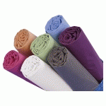 LOT DE 10 DRAPS HOUSSES POLYCOTON UNI  80 X 190 CM - PRUNE