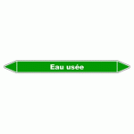 LOT DE 3 - MARQUEUR DE TUYAUTERIE - EAU USÉE - NFX 08-105 - VINYLE LAMINÉ 250 X 26 MM