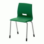 LOT DE 4 - CHAISE SCOLAIRE OCTAVE TAILLE 4 - PRIMAIRE CP / CE1 - VERT FONCÉ