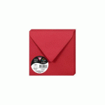 LOT DE 4 - PAQUET DE 20 ENVELOPPES POLLEN 140X140MM 120G/M2 - ROUGE GROSEILLE