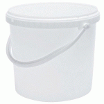 SEAU BLANC EN PLASTIQUE AVEC COUVERCLE 12.5 L MANUTAN EXPERT