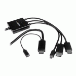 STARTECH.COM CÂBLE ADAPTATEUR HDMI, DISPLAYPORT OU MINI DISPLAYPORT VERS HDMI DE 2 M - NOIR