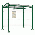 ABRI BUS PROVINCE 2.50 M 1 BARDAGE LAT. INOX VERT 6005 - PROCITY