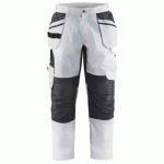 PANTALON DE TRAVAIL PEINTRE STRETCH BLANC/GRIS FONCÉ TAILLE 42C - BLAKLADER