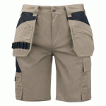 PROJOB 5535 SHORT PRIO POLYCOTON KHAKI - TAILLE 44
