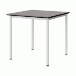 TABLE MALIBU 80X80 T6 4P STRA ANTIB BÉTON F186/NOIR BLC 9016