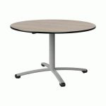 TABLE MALIBU Ø 120 T5 PC STRA ACACIA/NOIR GRIS 9006
