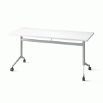 TABLE RABATTABLE POLLY L.160 X P.70 CM PLATEAU BLANC - ALUMINIUM
