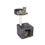 ARBRE À GRIFFES POUR CHAT AVEC NICHE ET PLATEFORME 68X30CM EN PELUCHE ET SISAL