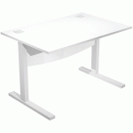 BUREAU DROIT VISUAL VOILE DE FOND - 120 CM - PLATEAU BLANC - ARTARREDI