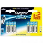 ENERGIZER PACK DE 6+2 AAA ALCALINES HIGH TECH
