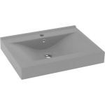 LAVABO AVEC TROU DE ROBINET GRIS CLAIR MAT 60X46 CM CÉRAMIQUE