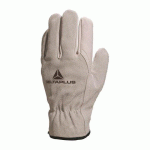 LOT DE 12 - GANTS DE MANUTENTION CUIR ET CROÛTE DE CUIR DELTA PLUS FCN29 TAILLE 9 - LA PAIRE