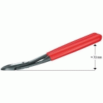 PINCE COUPANTE DE CÔTÉ DÉMULTIPLIÉE 250MM COUDÉE À 25° - GAINAGE PVC - KNIPEX