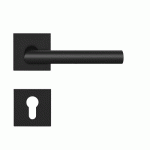 POIGNÉES DE PORTE SUR ROSACES CARRÉES SÉRIE EPL 28 Q RHODOS - NOIR MAT - CLÉ I KARCHER DESIGN
